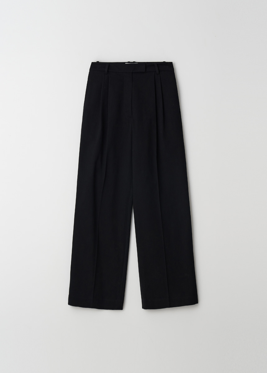 2nd/Edgy Tucked Trousers (Black)