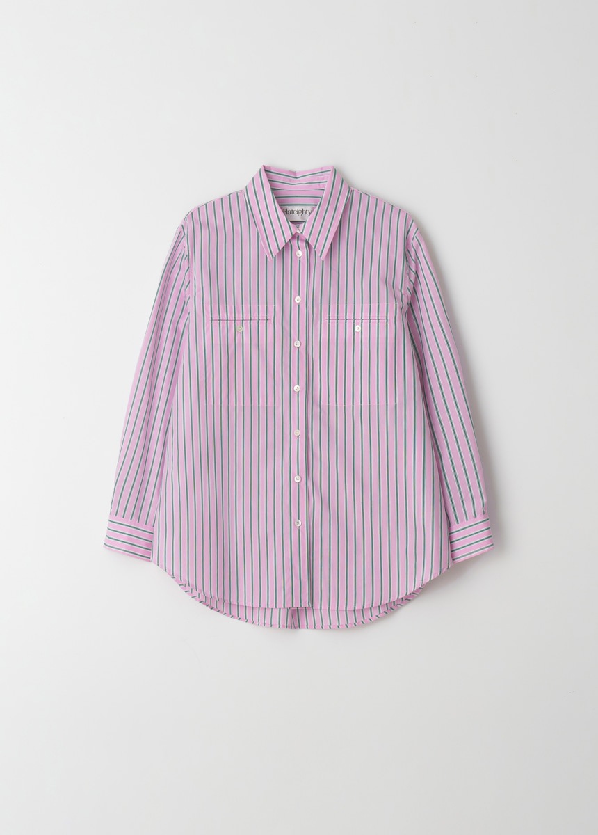 2nd/Abon Stripe Shirt (Pink)