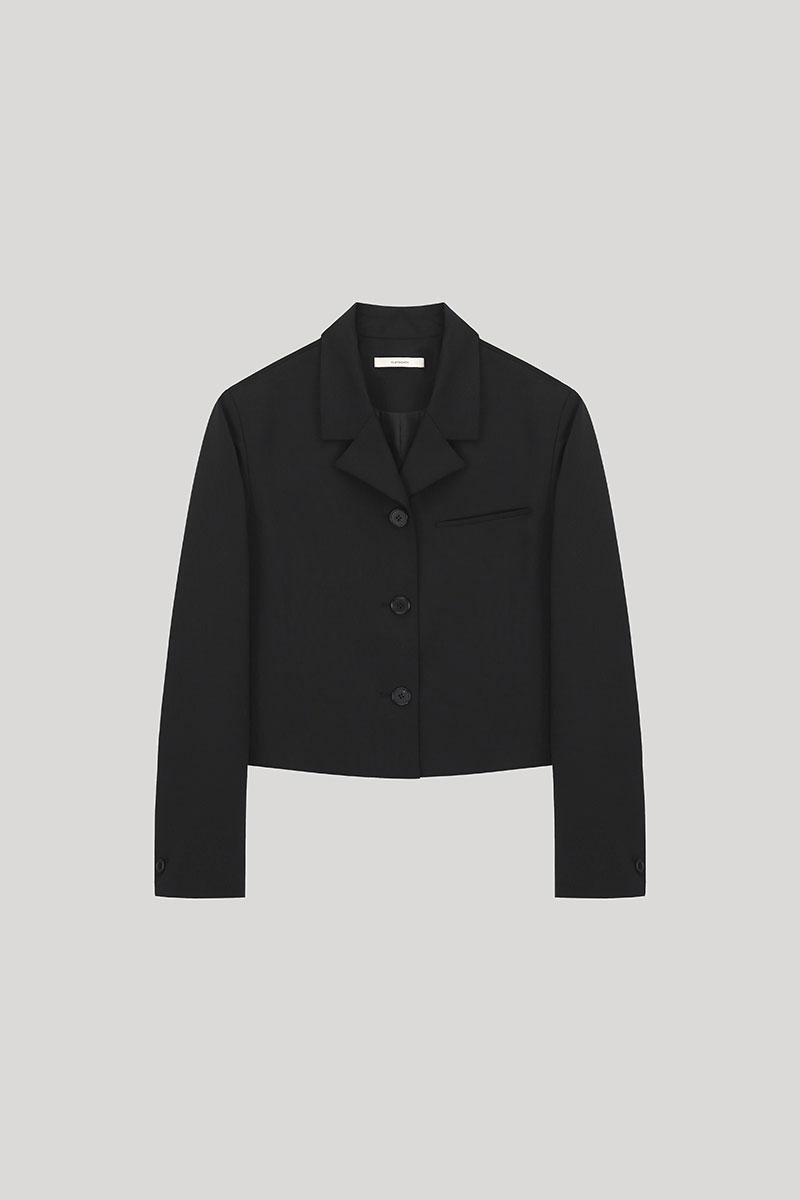 Wool Crop Jacket (Black)