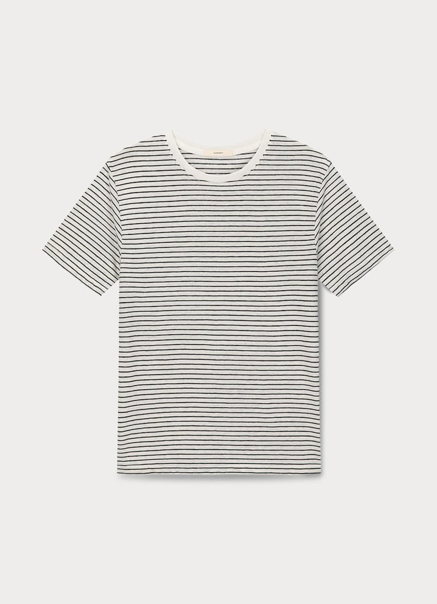 Stripe Linen T shirts (Ivory)