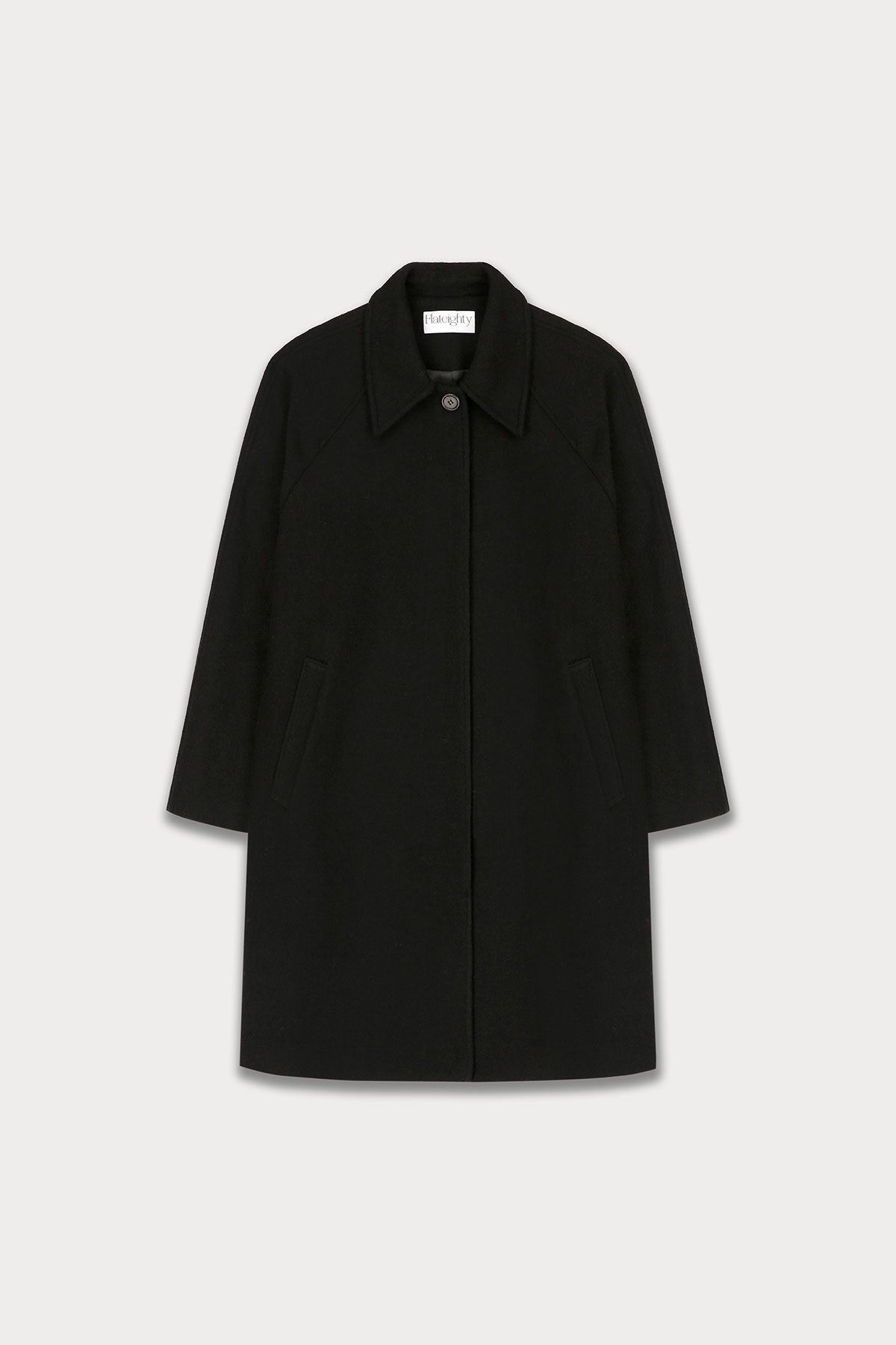 2nd / Boucle Balmacaan Coat (Black)