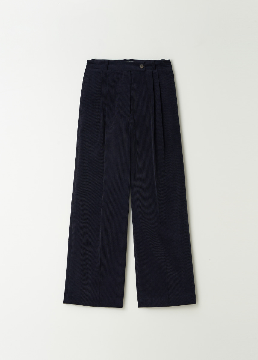 2nd/Pleats Corduroy Pants (Navy)